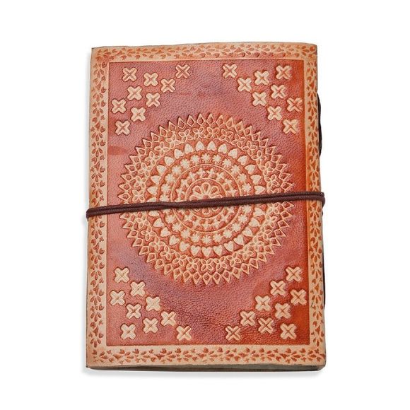 Handcrafted Leather and Cotton Journal 7 x 5 in - Picture 4 of 8
